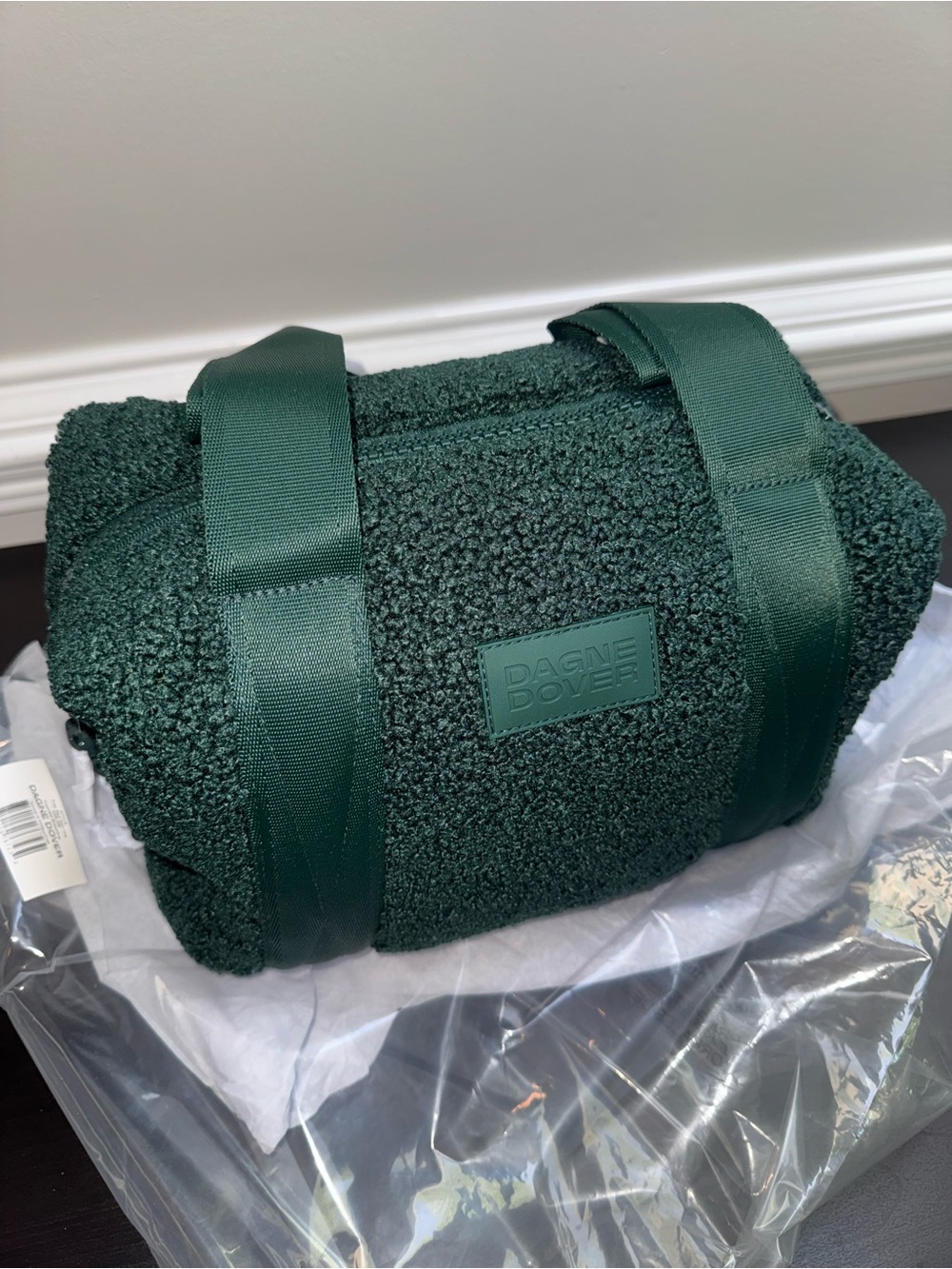 Dagne Dover Cypress Shearling Dark Green Sherpa Mini Duffle Landon Small
